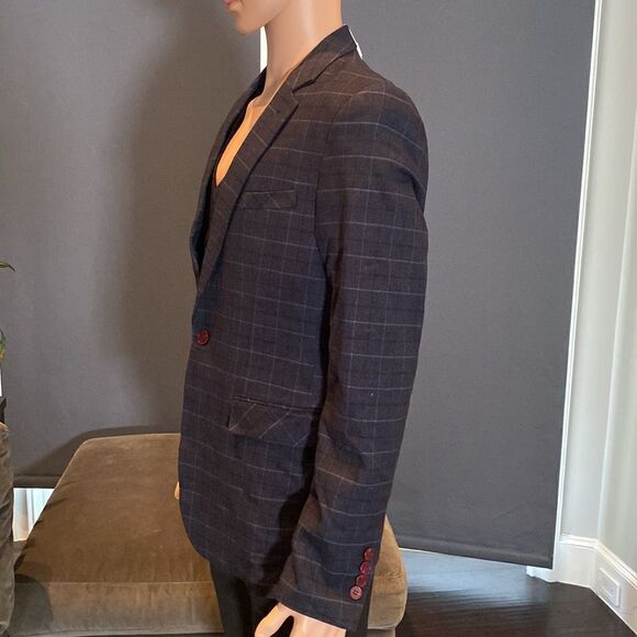Men’s Mogu Plaid 3 Piece Suit Size 40 Jacket 36 Pants NWT - Picture 4 of 13